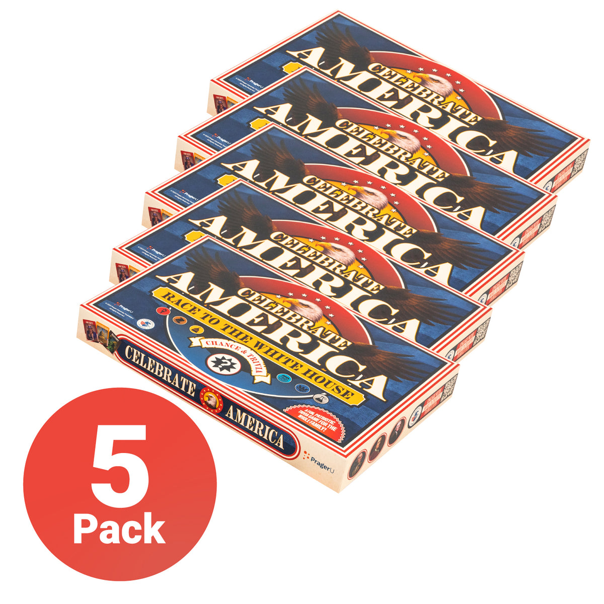 Celebrate America: Race to The White House Board Game | 5-Pack