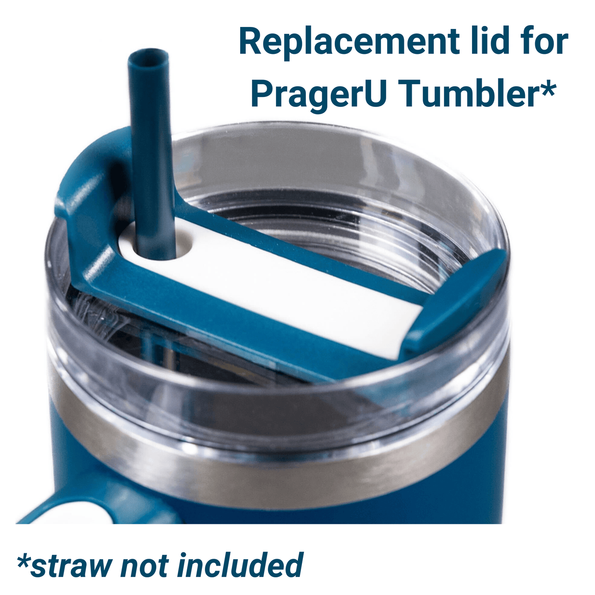 PragerU GOAT tumbler replacement lid, black plastic lid with opening for drinking, designed to fit PragerU branded tumblers.