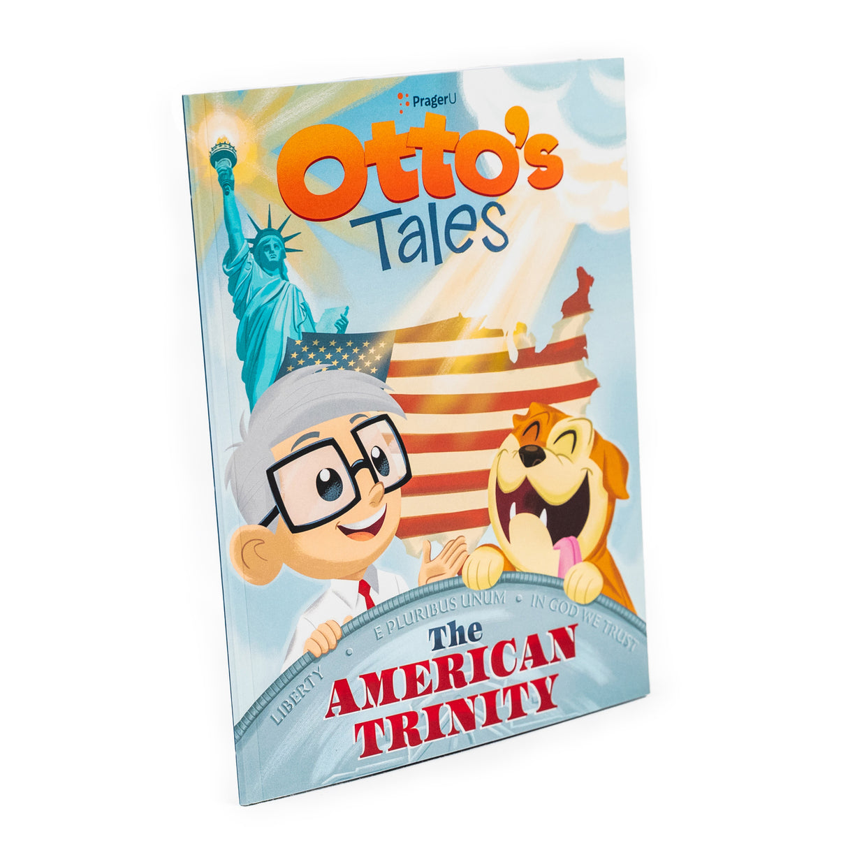 Book cover image of "Otto's Tales: The American Trinity" by PragerU, featuring the title and illustrative design.