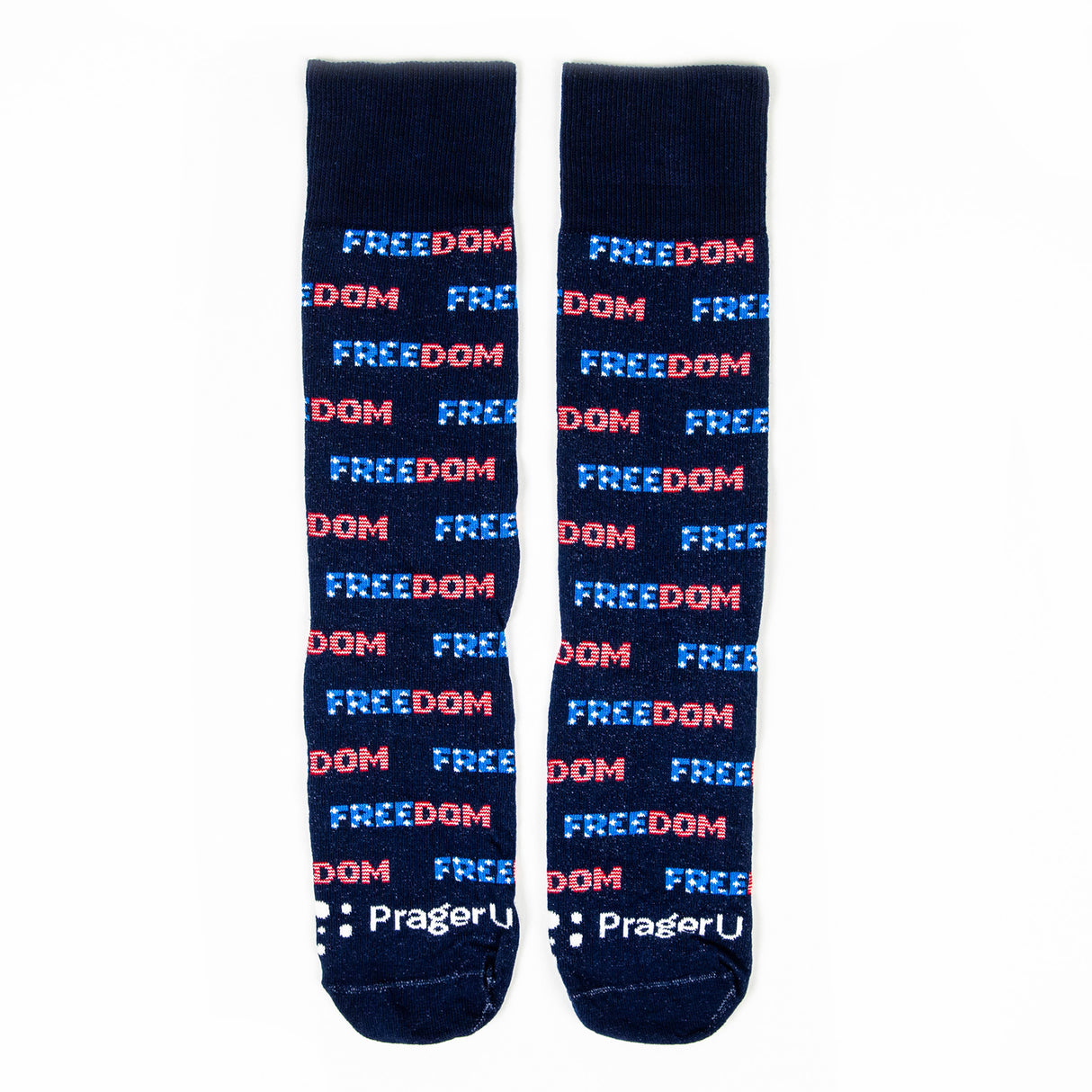 PragerU Freedom Socks featuring a patriotic design, made of comfortable fabric, perfect for casual wear.