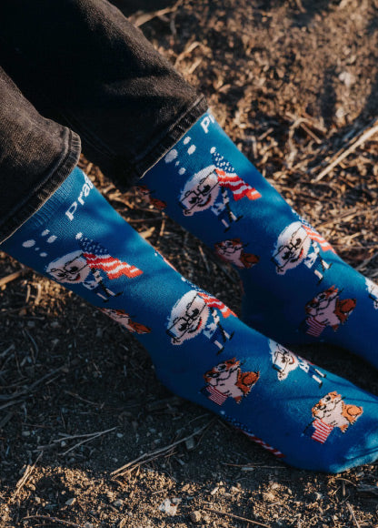 Young Dennis & Otto socks by PragerU featuring colorful cartoon character designs, perfect for casual wear.