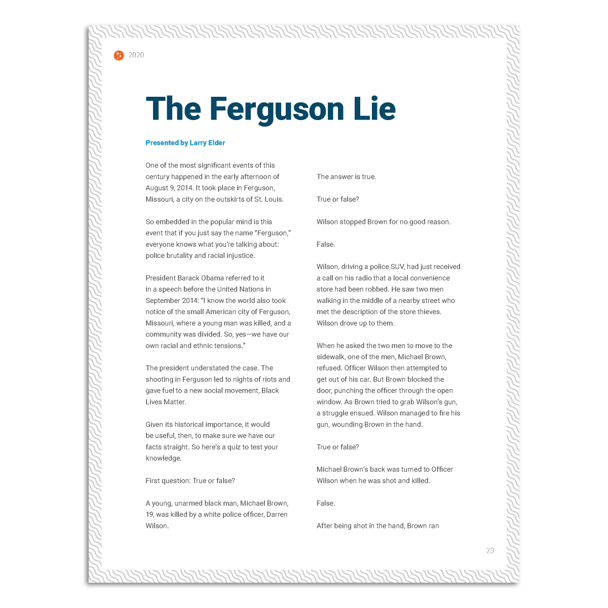 PragerU 2020 video scripts PDF e-book with script pages, featuring educational content and official PragerU branding.