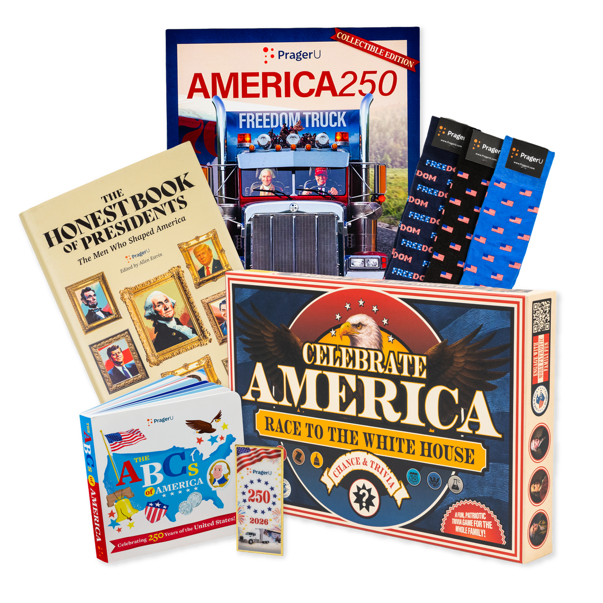 PragerU America 250 Collection bundle featuring educational materials celebrating the 250th anniversary of the United States.