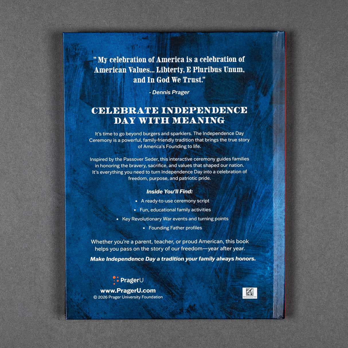 PragerU American Tradition book cover featuring the Independence Day Ceremony, with patriotic imagery and historical themes.