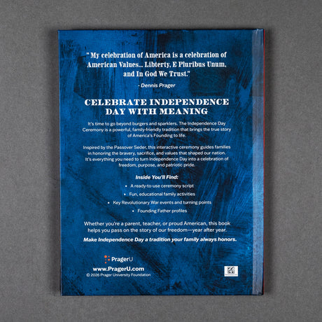 PragerU American Tradition book cover featuring the Independence Day Ceremony, with patriotic imagery and historical themes.