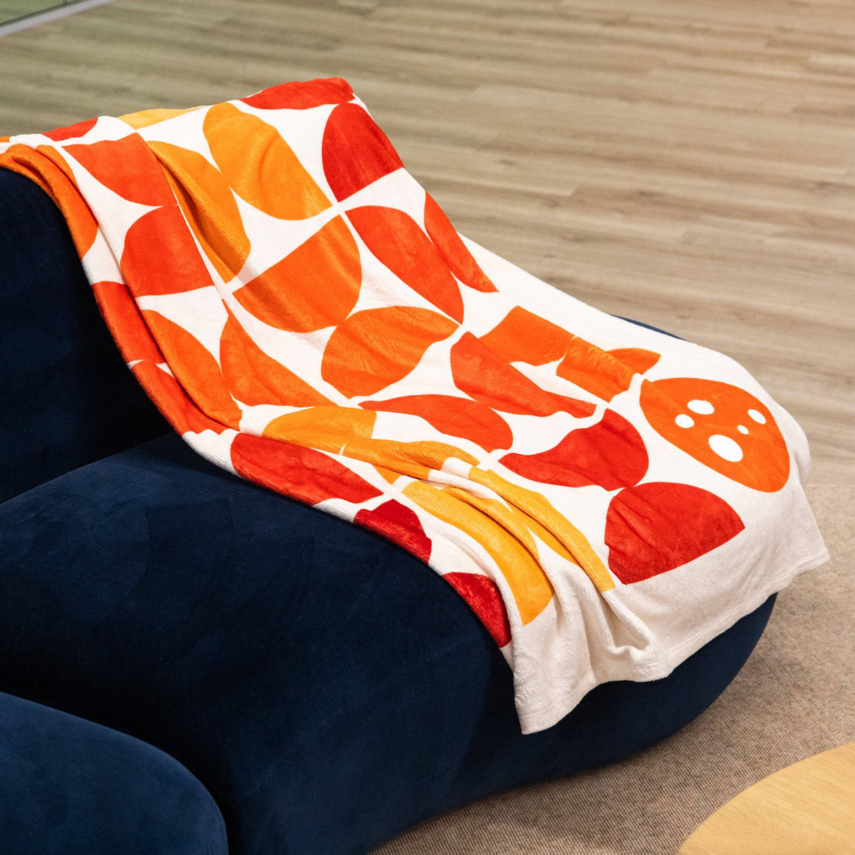 PragerU throw blanket with a soft, cozy fabric and printed design, perfect for adding comfort and style to any space.