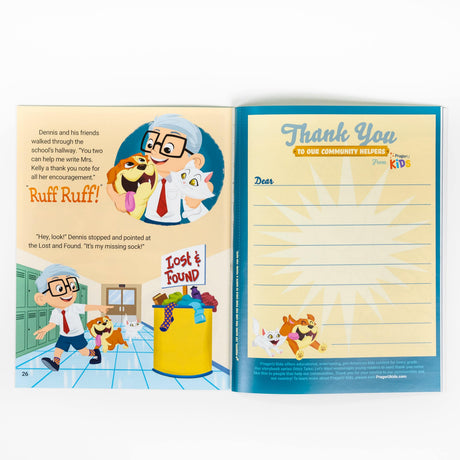 Set of six PragerU Otto's Tales "Let's Meet" collection books displayed open, showing colorful pages and engaging illustrations.