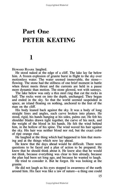 Cover of Signet Book edition of Ayn Rand's The Fountainhead featuring the book's title and author on a dark background.