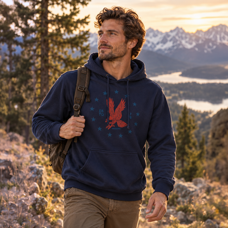 Freedom Eagle Hoodie–Red Emblem