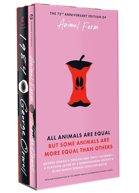 George Orwell box set with classic novels 1984 and Animal Farm by Signet Book, featuring book covers side by side.