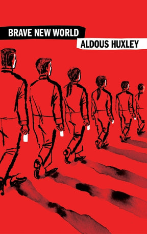 Cover of Brave New World by Aldous Huxley, published by Harper Perennial, featuring a vintage book design with bold title text.
