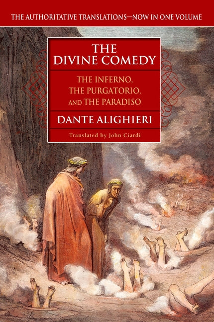 Cover image of "The Divine Comedy" by Berkley Books, featuring artwork representing Dante's Inferno, Purgatorio, and Paradiso.