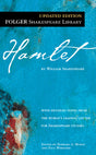 Cover of William Shakespeare's Hamlet book published by Simon & Schuster, featuring classic artwork and title text.