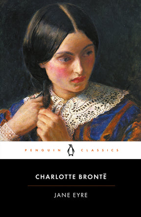 Cover of Penguin Classics' Jane Eyre by Charlotte Brontë, featuring a vintage book cover with classic typography and design.