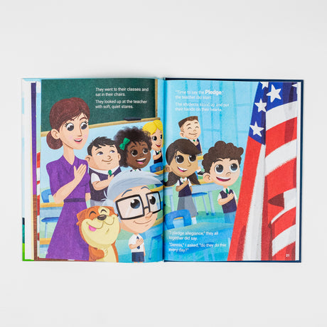 Limited edition hardcover book by PragerU titled Otto's Tales, featuring The National Anthem and Pledge of Allegiance.