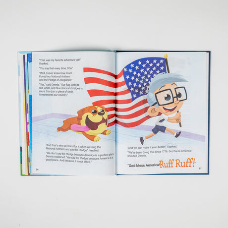 Limited edition hardcover book by PragerU titled Otto's Tales, featuring The National Anthem and Pledge of Allegiance.
