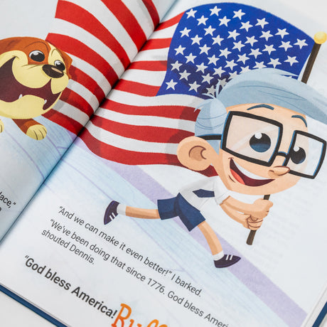 Hardcover of Otto's Tales Book by PragerU, featuring The National Anthem and Pledge of Allegiance, with a colorful cover design.