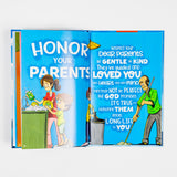 Children's book by PragerU titled "The 10 Commandments," featuring colorful illustrations and large text on the cover.