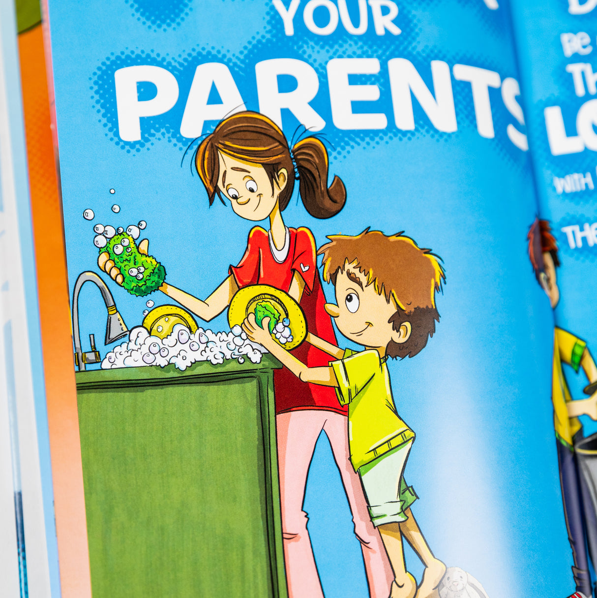 Children's book titled "The 10 Commandments" by PragerU, featuring colorful cover art with illustrations for kids.