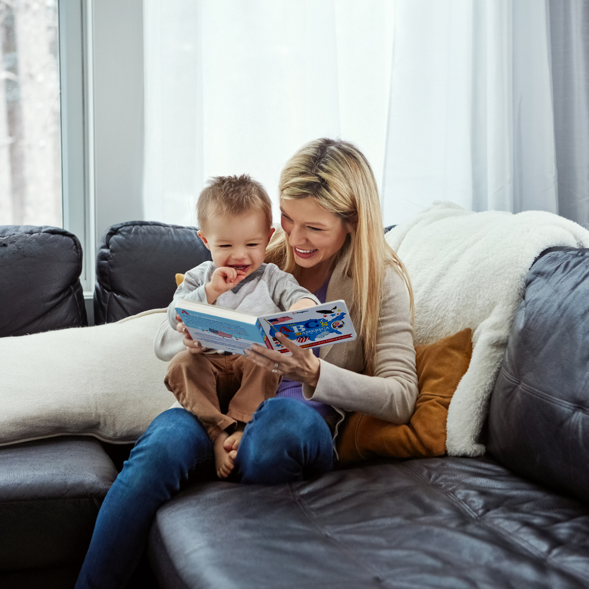 PragerU The ABCs of America board book for babies and toddlers, featuring colorful alphabet illustrations and patriotic themes.