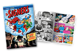 Cover of "The Signers" graphic novel by PragerU, featuring illustrated historical figures and bold typography.