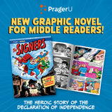 Cover of The Signers graphic novel book by PragerU, featuring illustrated artwork and title text on the front cover.