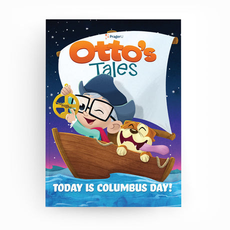 PragerU Otto's Tales book titled "Today is Columbus Day" featuring colorful cover art with illustrations for children.