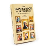 Cover image of "The Honest Book of Presidents" by PragerU, featuring a book about American presidents and historical illustrations.