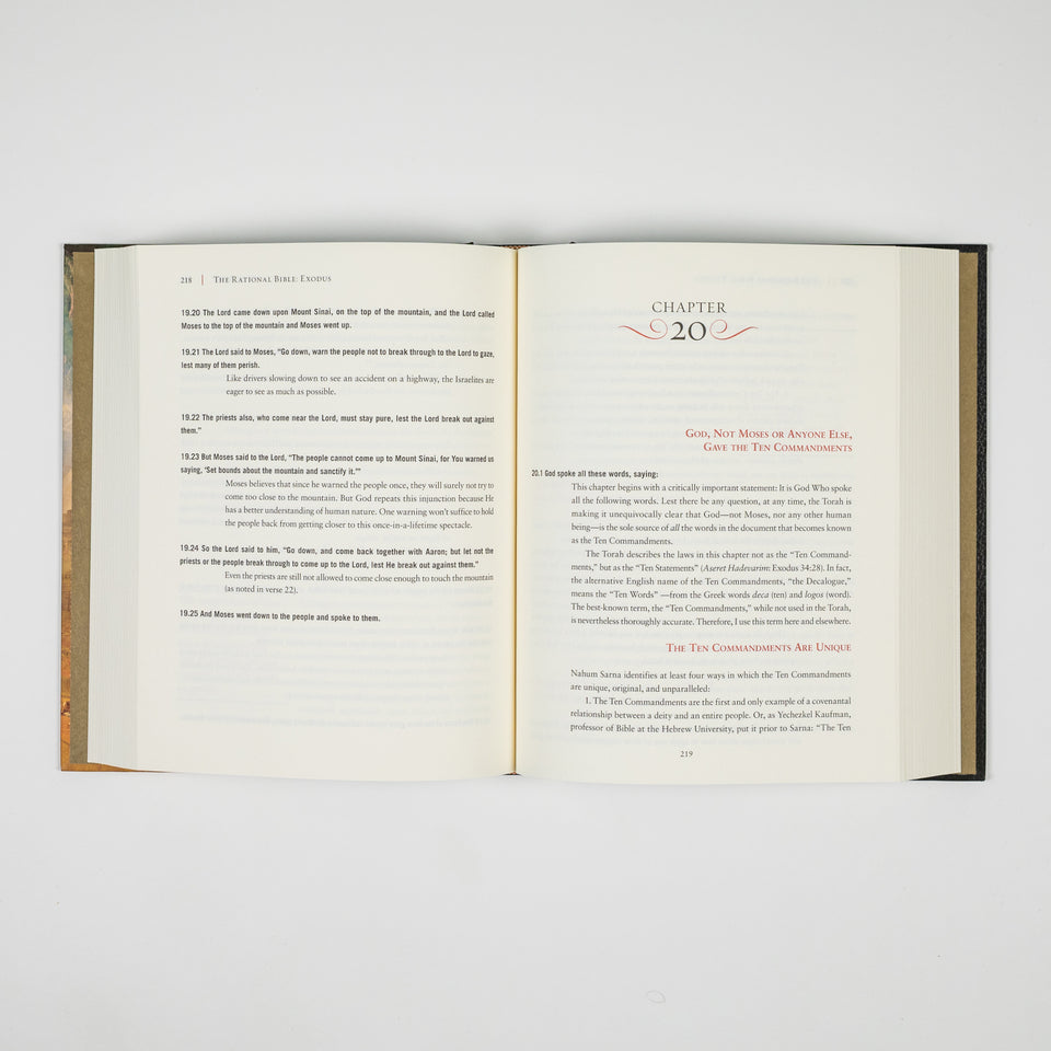 The Rational Bible: Exodus book cover by Regnery Faith, featuring biblical imagery and title text in a clean design.