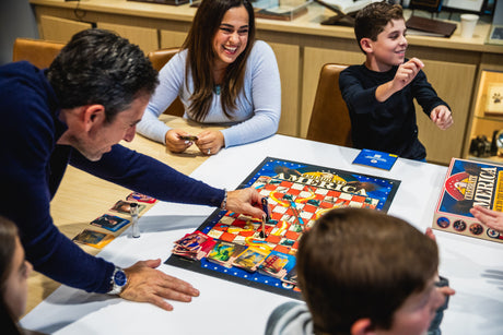 PragerU Celebrate America Race to The White House board game showing colorful game board and game pieces.