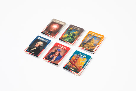 PragerU Celebrate America Race to The White House board game with colorful game pieces and a patriotic-themed game board.
