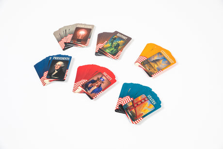 PragerU Celebrate America Race to The White House board game with colorful game pieces and a patriotic game board.