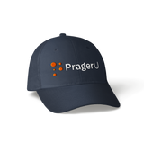 PragerU baseball hat with adjustable strap, featuring the PragerU logo on front, casual unisex hat for everyday wear.