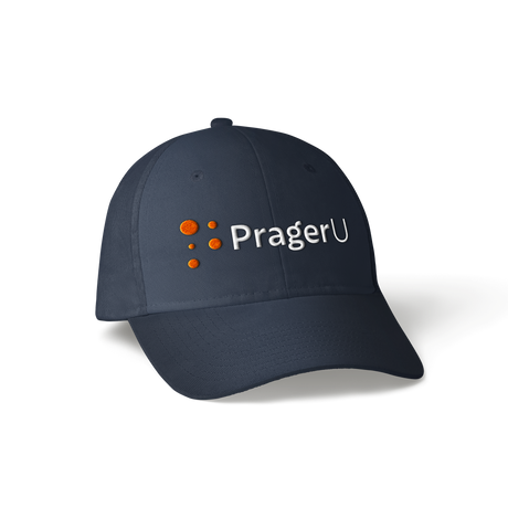 PragerU baseball hat with adjustable strap, featuring the PragerU logo on front, casual unisex hat for everyday wear.