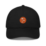 PragerU Dot baseball hat in navy with adjustable strap, featuring the PragerU logo embroidered on front.