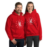 White emblem Freedom Eagle hoodie by PragerU, featuring a bold eagle design on the front, black hoodie with adjustable drawstrings.