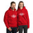 White logo hoodie from PragerU's Land of the Free USA collection, featuring a comfortable hoodie with patriotic design.