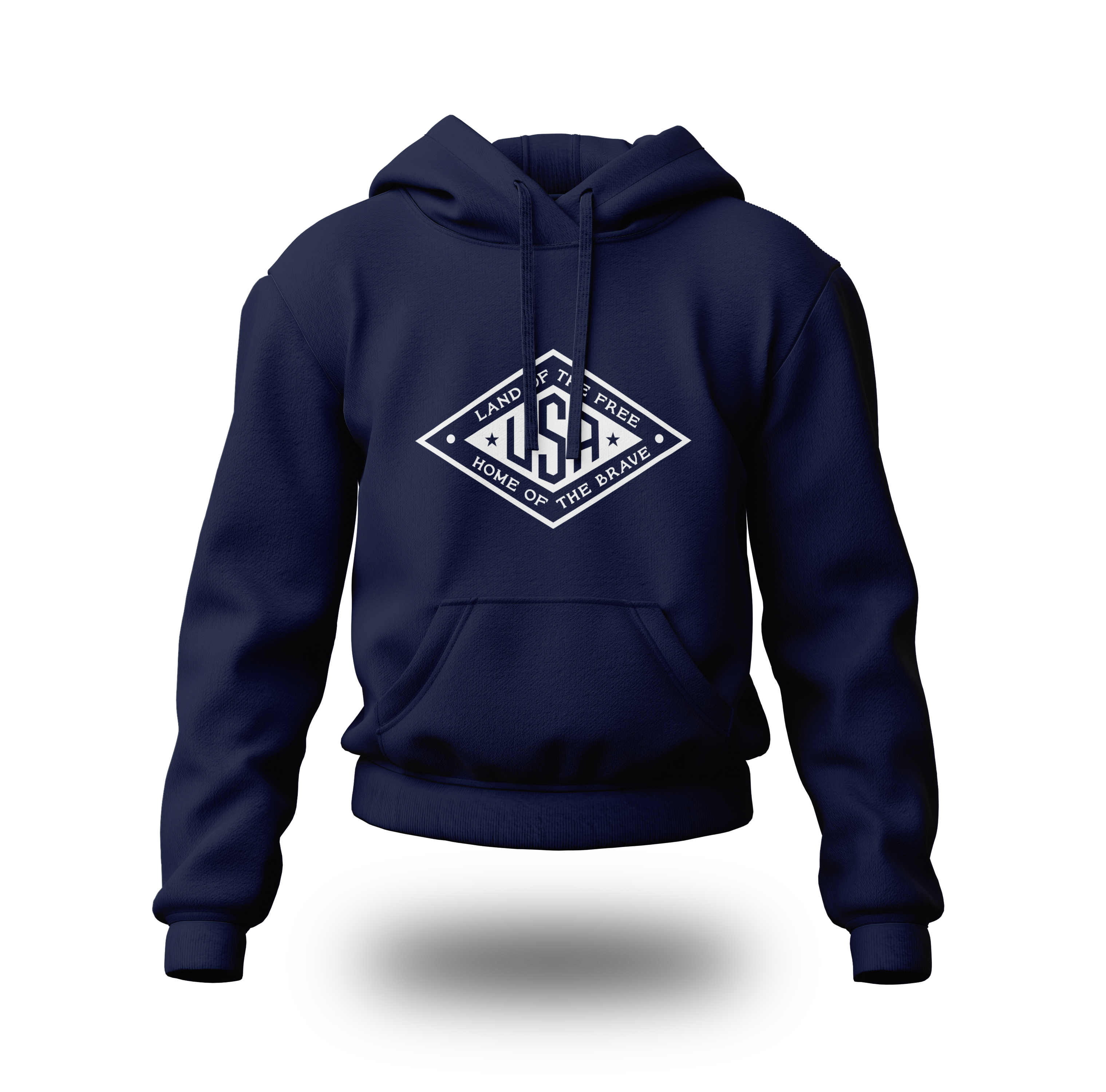 Land of the Free USA Hoodie–White Logo | PragerU