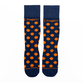 PragerU Dot Socks featuring a colorful dotted pattern, made of comfortable fabric, designed for casual wear.