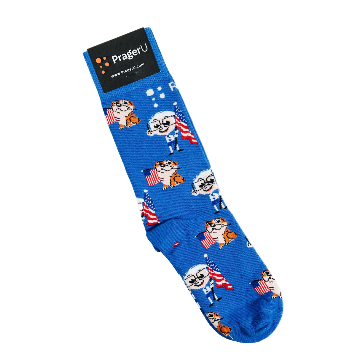 PragerU Young Dennis & Otto Socks featuring colorful cartoon characters and playful design on soft, comfortable fabric.