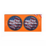 PragerU Proud To Be An American sticker sheet featuring patriotic designs and symbols on a single sheet of stickers.