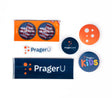 PragerU sticker collection featuring various educational and motivational stickers with the PragerU brand logo and designs.