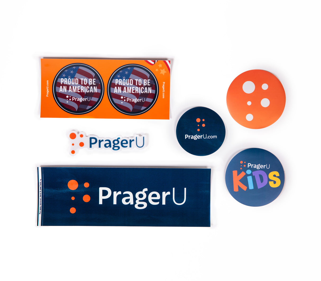 PragerU sticker collection featuring various educational and motivational stickers with the PragerU brand logo and designs.