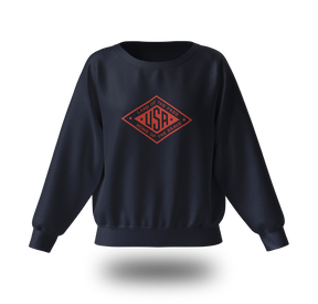 Red logo Land of the Free USA sweatshirt by PragerU, featuring a black fabric and patriotic design.