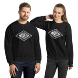 White Land of the Free USA sweatshirt by PragerU with a black logo, soft fabric, and comfortable fit.