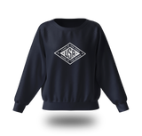 White Land of the Free USA sweatshirt by PragerU with a black logo, featuring a comfortable fit and patriotic design.