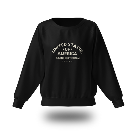 PragerU beige logo sweatshirt with "Stand for Freedom" text, casual crewneck style, showing front view with logo detail.