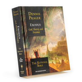 The Rational Bible: Exodus book by Regnery Faith, featuring a white cover with biblical imagery and the title prominently displayed.