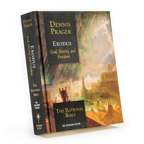 The Rational Bible: Exodus book by Regnery Faith, featuring a white cover with biblical imagery and the title prominently displayed.