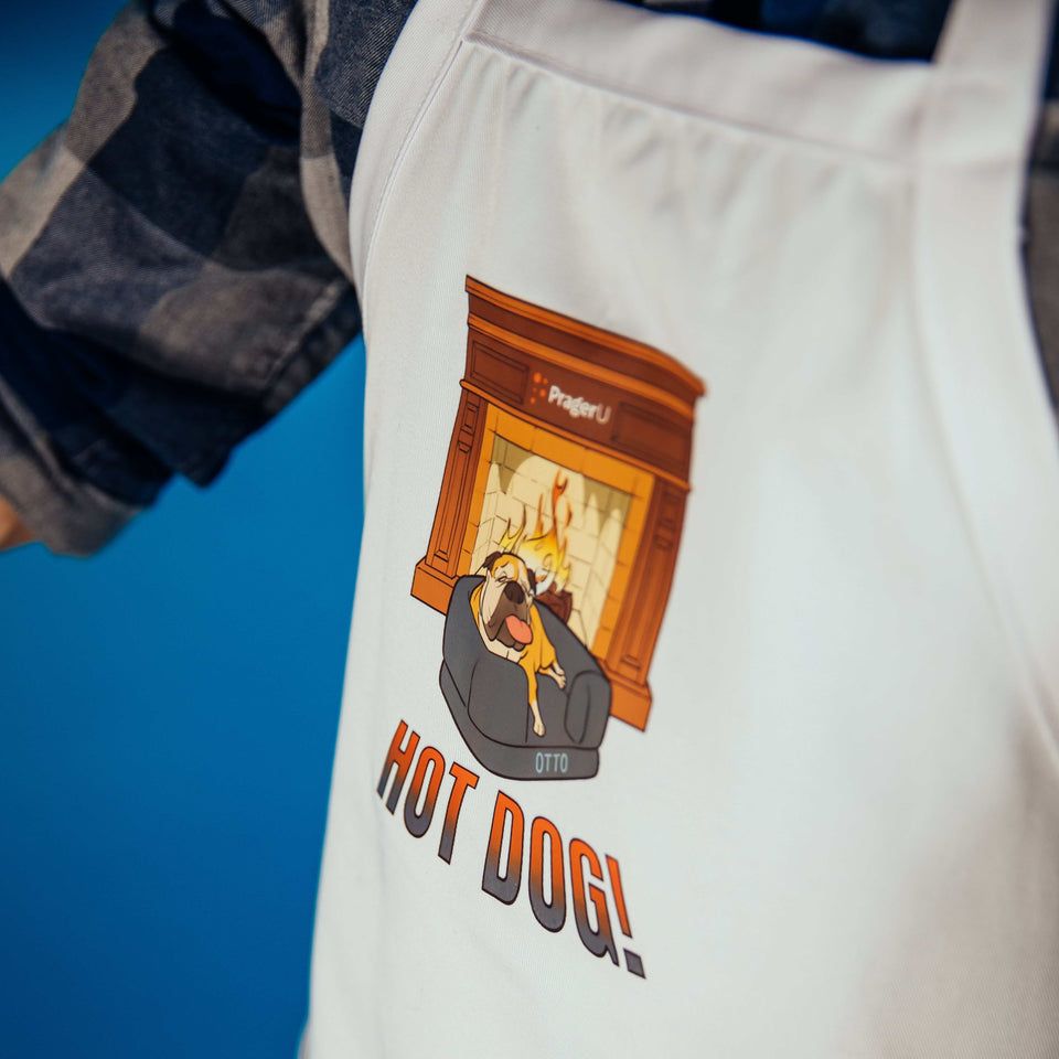 PragerU Otto apron featuring a classic design, made of durable fabric, with the PragerU logo visible on the front.